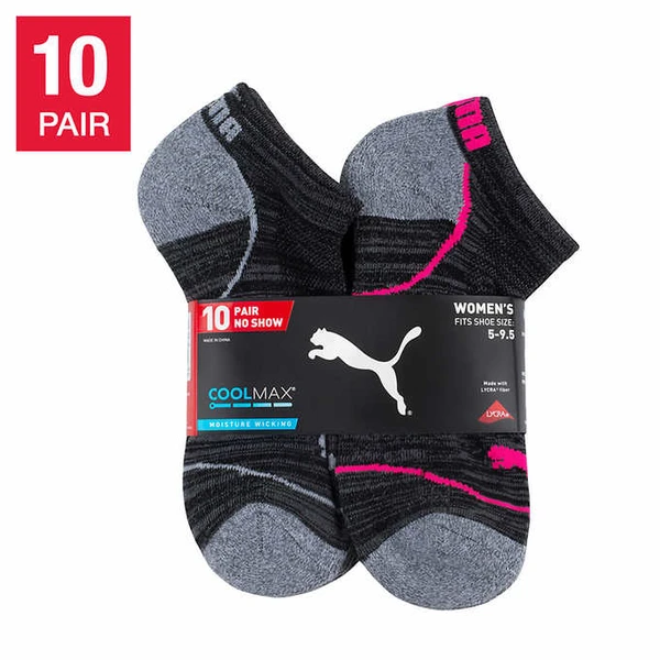 Puma Ladies' No Show Sock, 10-pair