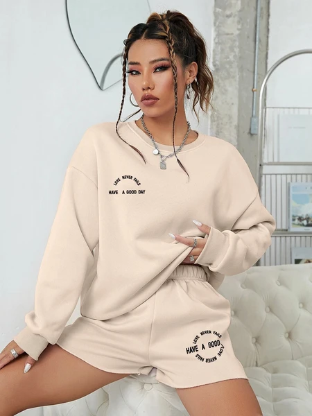 SHEIN DROP SHOULDER LETTER GRAPHIC SWEATSHIRT