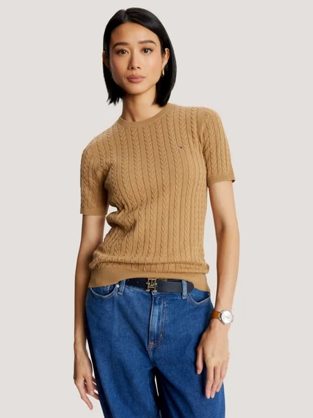 Tommy Hilfiger Cable Knit Short-Sleeve Sweater