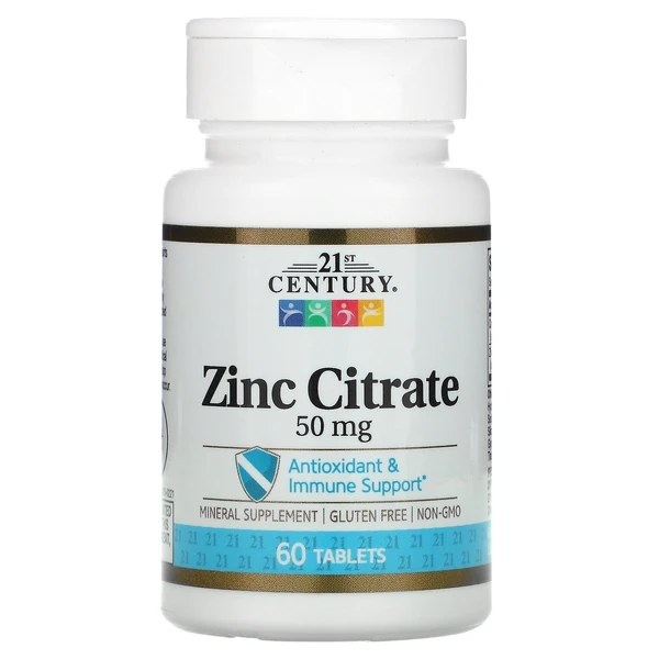 21st Century Zinc Citrate, 50 mg, 60 Tablets U2